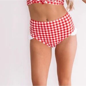 NWT SIZE XXL Retro Red and White Gingham Bikini